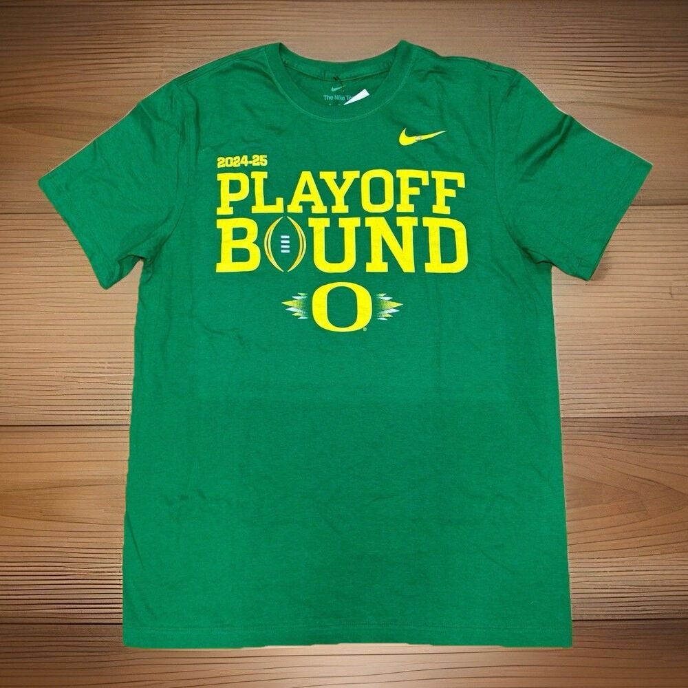 Nike Oregon Ducks T-Shirt College Football Playoff Bound 2024-25 Green Size‎ M